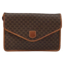 CELINE Macadam Canvas Shoulder Bag PVC Leather Beige Gold Auth bs30777-13