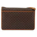 CELINE Macadam Canvas Shoulder Bag PVC Leather Beige Gold Auth bs30777-2