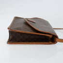 CELINE Macadam Canvas Shoulder Bag PVC Leather Beige Gold Auth bs30777-3