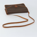 CELINE Macadam Canvas Shoulder Bag PVC Leather Beige Gold Auth bs30777-7