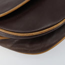 CELINE Shoulder Bag Leather Brown Gold Auth bs30778-14