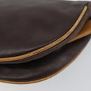 CELINE Shoulder Bag Leather Brown Gold Auth bs30778-15