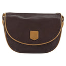 CELINE Shoulder Bag Leather Brown Gold Auth bs30778-13