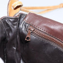 CELINE Shoulder Bag Leather Brown Gold Auth bs30778-21