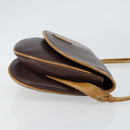 CELINE Shoulder Bag Leather Brown Gold Auth bs30778-3