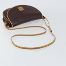 CELINE Shoulder Bag Leather Brown Gold Auth bs30778-7