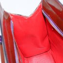 CELINE Macadam Canvas Hand Bag Enamel Brown Gold Auth bs30779-20