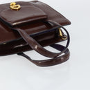 CELINE Macadam Canvas Hand Bag Enamel Brown Gold Auth bs30779-7