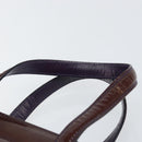 CELINE Macadam Canvas Hand Bag Enamel Brown Gold Auth bs30779-8