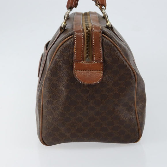 CELINE Macadam Canvas Hand Bag PVC Leather Beige Gold Auth bs30781