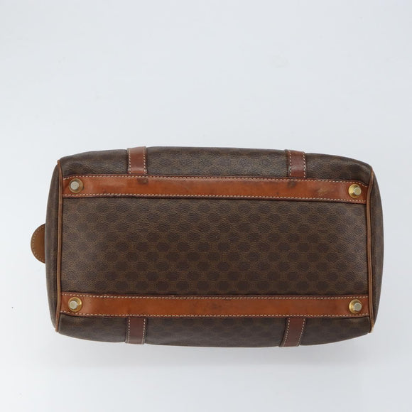 CELINE Macadam Canvas Hand Bag PVC Leather Beige Gold Auth bs30781