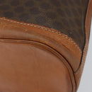 CELINE Macadam Canvas Shoulder Bag PVC Leather Brown Gold Auth bs30783-8