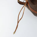 CELINE Macadam Canvas Shoulder Bag PVC Leather Brown Gold Auth bs30783-9