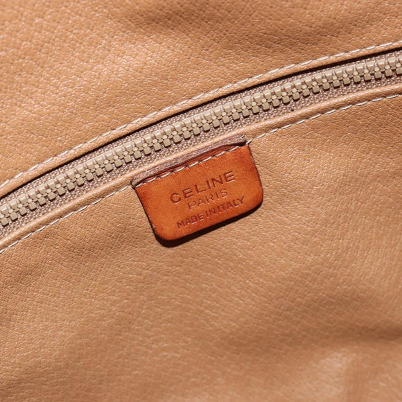 CELINE Macadam Canvas Shoulder Bag PVC Leather Brown Gold Auth bs30783