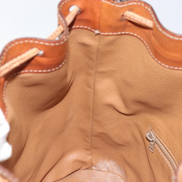 CELINE Macadam Canvas Shoulder Bag PVC Leather Brown Gold Auth bs30783