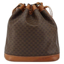 CELINE Macadam Canvas Shoulder Bag PVC Leather Brown Gold Auth bs30783-2