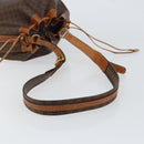 CELINE Macadam Canvas Shoulder Bag PVC Leather Brown Gold Auth bs30783-7