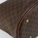 CELINE Macadam Canvas Tote Bag PVC Leather Brown Gold Auth bs30784-15