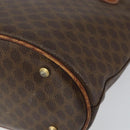 CELINE Macadam Canvas Tote Bag PVC Leather Brown Gold Auth bs30784-16