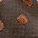 CELINE Macadam Canvas Tote Bag PVC Leather Brown Gold Auth bs30784-18