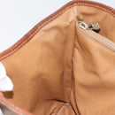 CELINE Macadam Canvas Tote Bag PVC Leather Brown Gold Auth bs30784-21