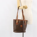 CELINE Macadam Canvas Tote Bag PVC Leather Brown Gold Auth bs30784-24