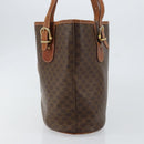 CELINE Macadam Canvas Tote Bag PVC Leather Brown Gold Auth bs30784-3