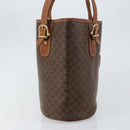 CELINE Macadam Canvas Tote Bag PVC Leather Brown Gold Auth bs30784-4