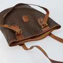 CELINE Macadam Canvas Tote Bag PVC Leather Brown Gold Auth bs30784-6