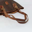 CELINE Macadam Canvas Tote Bag PVC Leather Brown Gold Auth bs30784-7