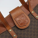 CELINE Macadam Canvas Tote Bag PVC Leather Brown Gold Auth bs30785-18