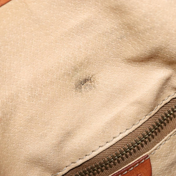 CELINE Macadam Canvas Tote Bag PVC Leather Brown Gold Auth bs30785