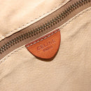 CELINE Macadam Canvas Tote Bag PVC Leather Brown Gold Auth bs30785-19