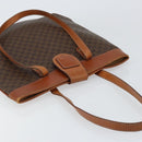 CELINE Macadam Canvas Tote Bag PVC Leather Brown Gold Auth bs30785-6