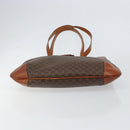 CELINE Macadam Canvas Tote Bag PVC Leather Brown Gold Auth bs30785-5