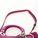 Christian Dior Diorissimo Hand Bag Leather 2way Purple Silver Auth bs30787-16