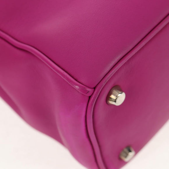 Christian Dior Diorissimo Hand Bag Leather 2way Purple Silver Auth bs30787