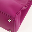Christian Dior Diorissimo Hand Bag Leather 2way Purple Silver Auth bs30787-17