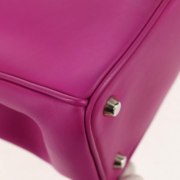 Christian Dior Diorissimo Hand Bag Leather 2way Purple Silver Auth bs30787