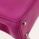 Christian Dior Diorissimo Hand Bag Leather 2way Purple Silver Auth bs30787-18