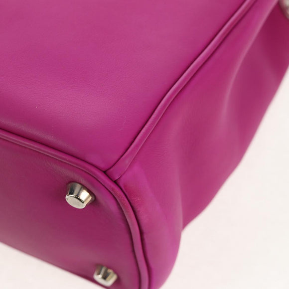 Christian Dior Diorissimo Hand Bag Leather 2way Purple Silver Auth bs30787
