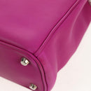 Christian Dior Diorissimo Hand Bag Leather 2way Purple Silver Auth bs30787-19