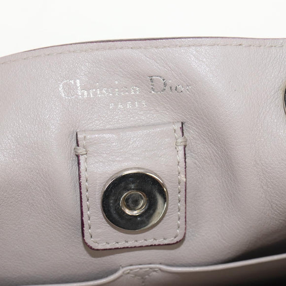 Christian Dior Diorissimo Hand Bag Leather 2way Purple Silver Auth bs30787