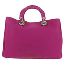 Christian Dior Diorissimo Hand Bag Leather 2way Purple Silver Auth bs30787-2