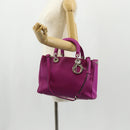 Christian Dior Diorissimo Hand Bag Leather 2way Purple Silver Auth bs30787-30