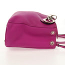 Christian Dior Diorissimo Hand Bag Leather 2way Purple Silver Auth bs30787-4
