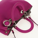Christian Dior Diorissimo Hand Bag Leather 2way Purple Silver Auth bs30787-6