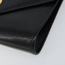 Christian Dior Chain Shoulder Bag Leather Black Gold Auth bs30789-9