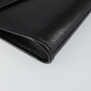 Christian Dior Chain Shoulder Bag Leather Black Gold Auth bs30789-14