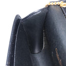 Christian Dior Chain Shoulder Bag Leather Black Gold Auth bs30789-19